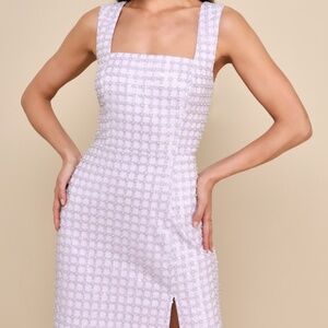 Lulus Beautifully Decadent Lilac Sequin Pearl Sleeveless Mini Dress Purple